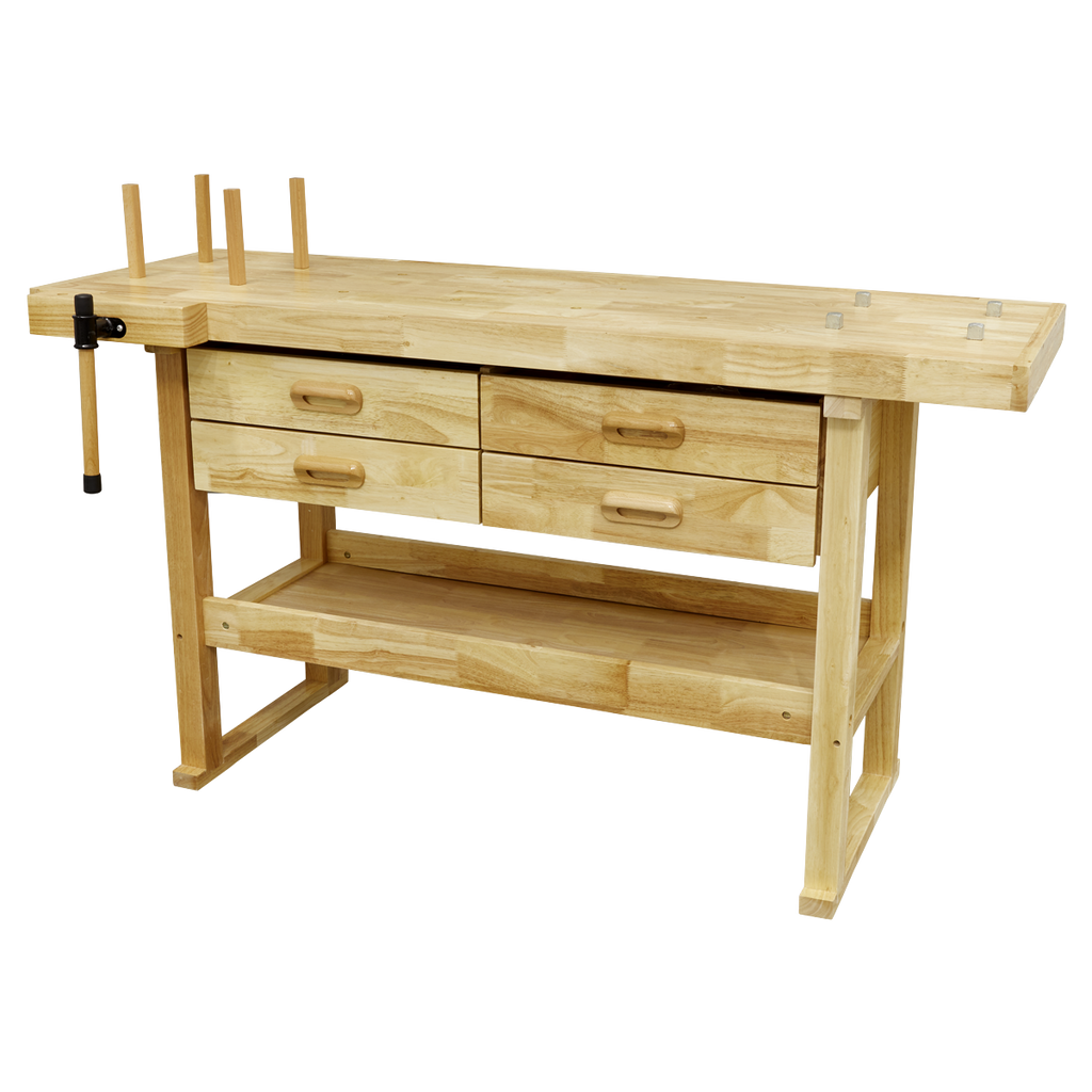 Woodworking Bench with 4 Drawers