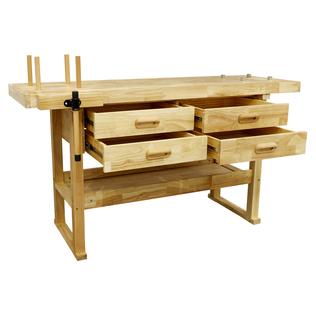 Woodworking Bench with 4 Drawers