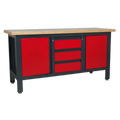 Workbench with 3 Drawers & 2 Cupboards