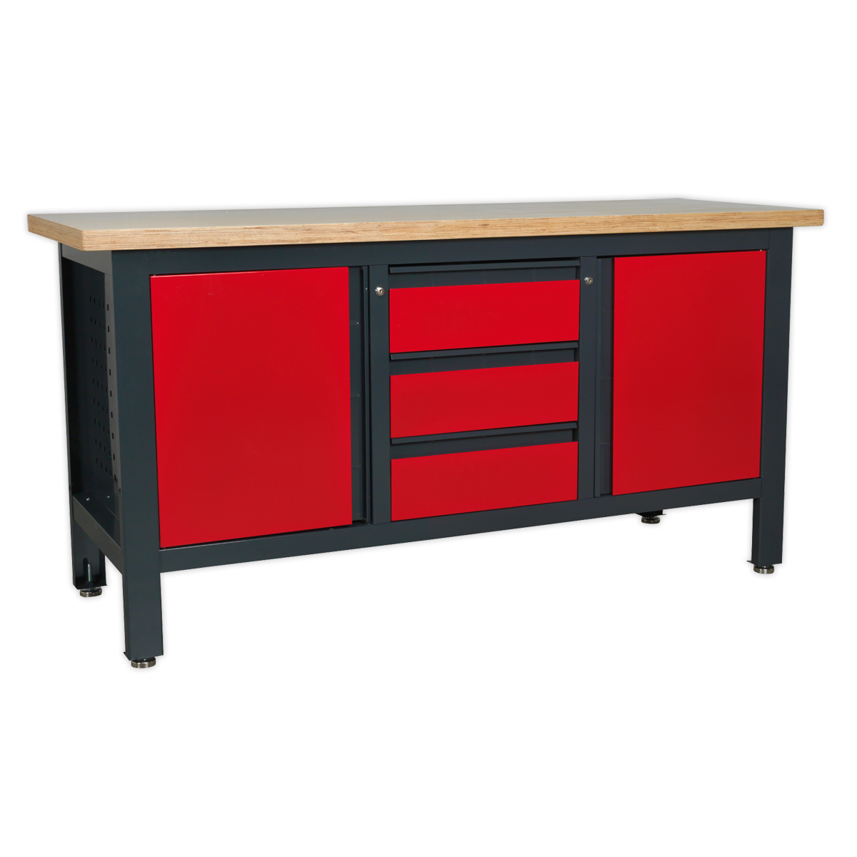Workbench with 3 Drawers & 2 Cupboards