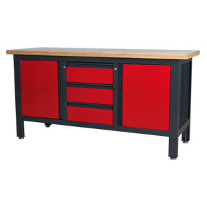 Workbench with 3 Drawers & 2 Cupboards