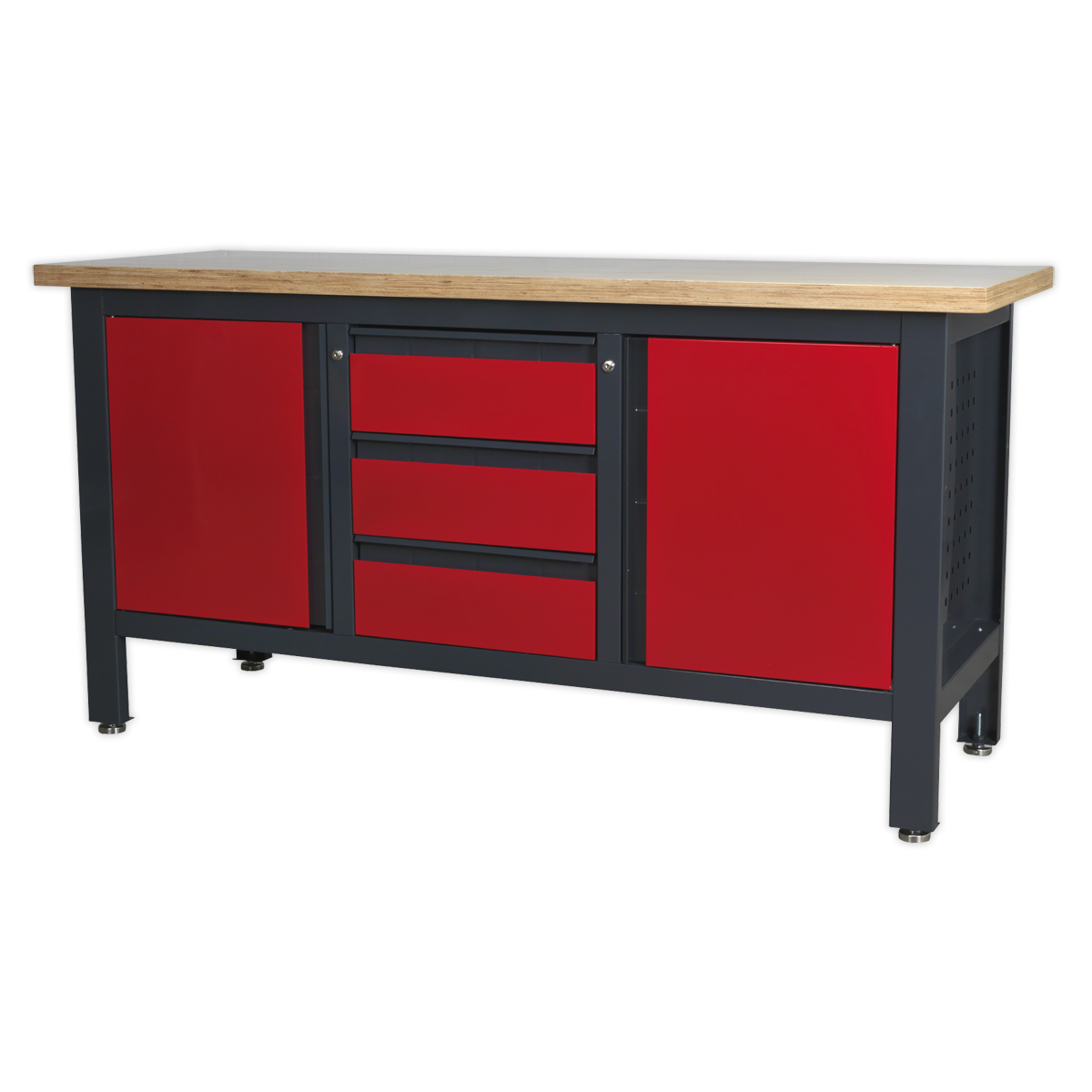 Workbench with 3 Drawers & 2 Cupboards