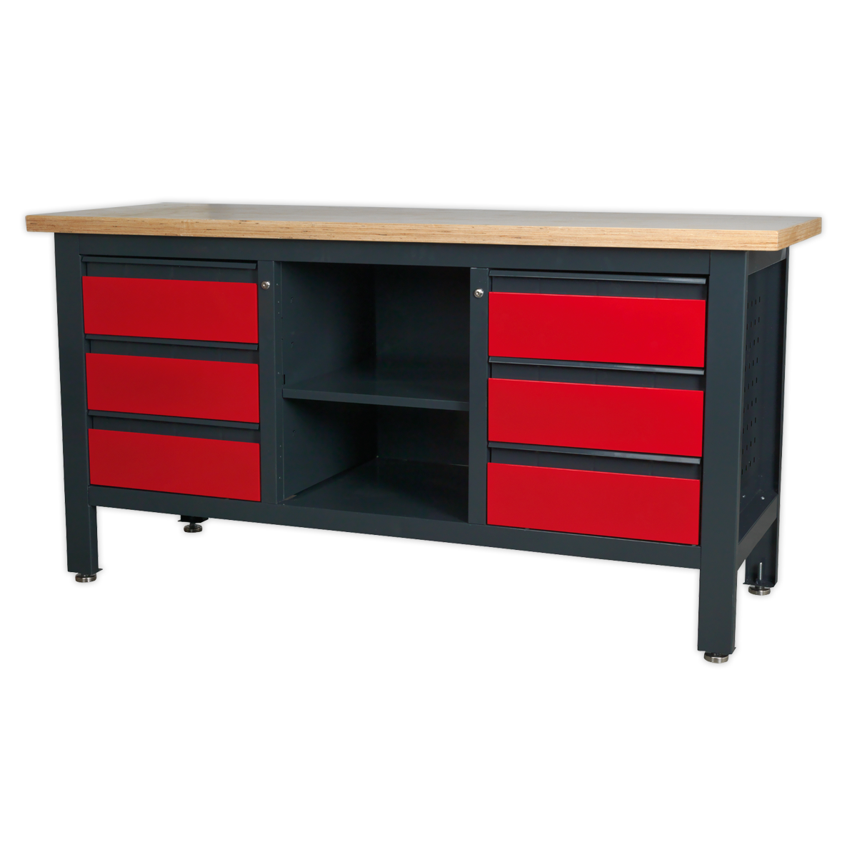 Workbench with 6 Drawers & Open Storage