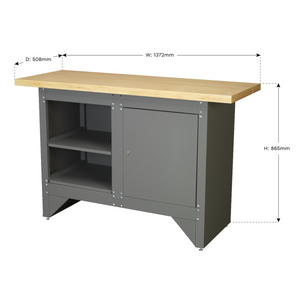 Heavy-Duty Workbench with Cupboard