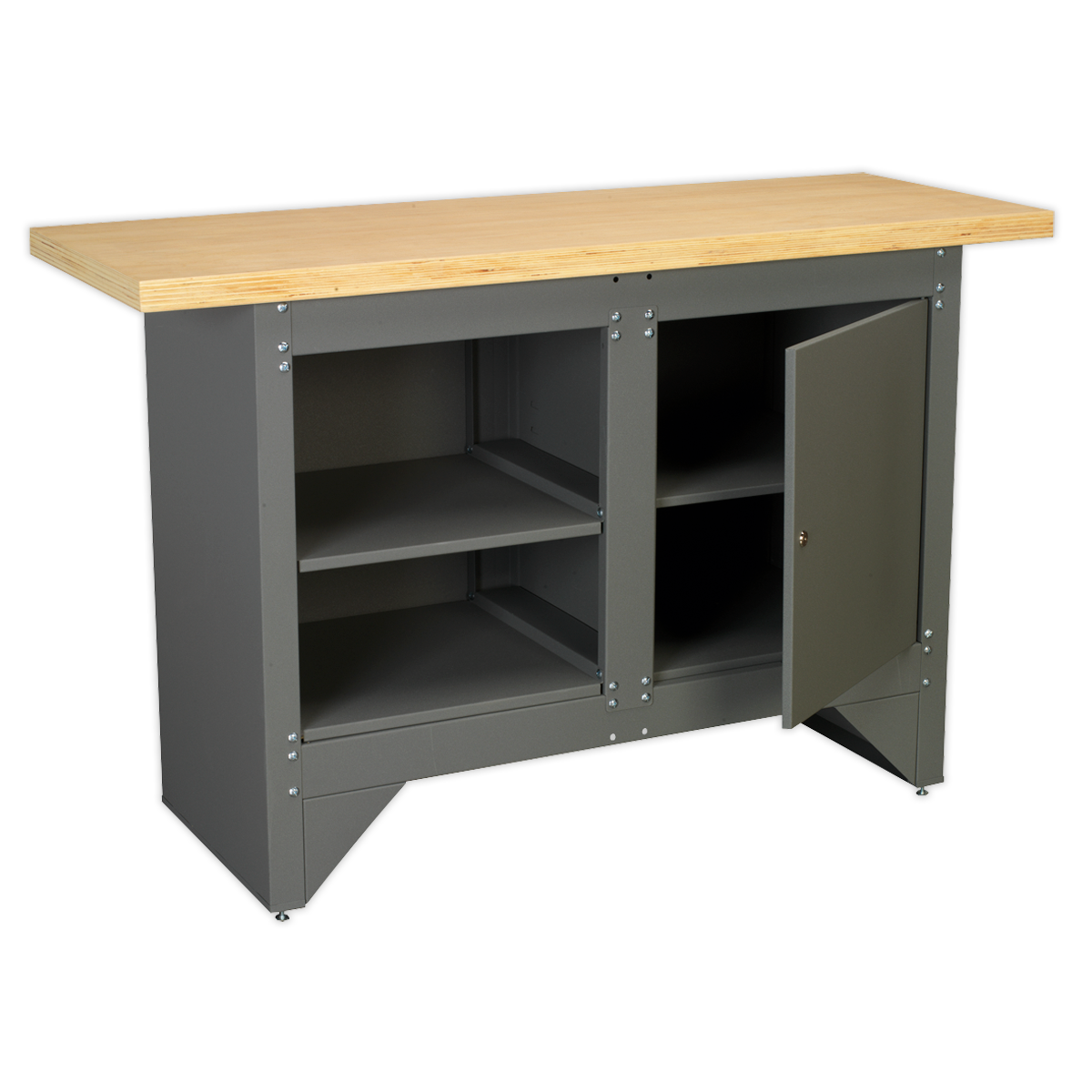 Heavy-Duty Workbench with Cupboard