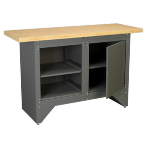 Heavy-Duty Workbench with Cupboard