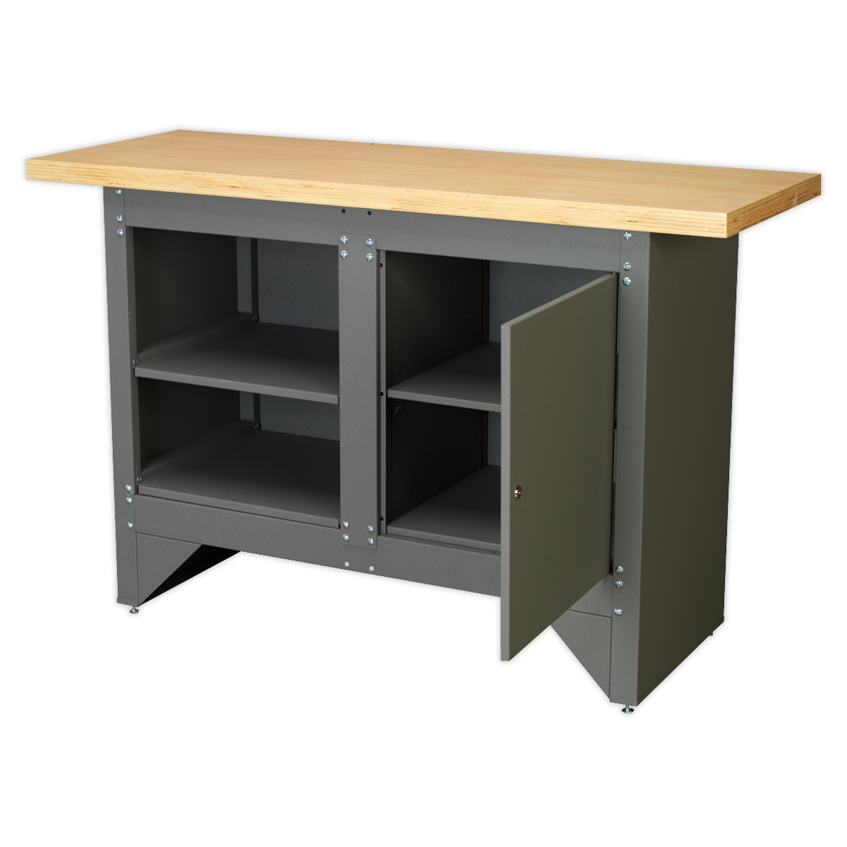 Heavy-Duty Workbench with Cupboard
