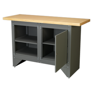 Heavy-Duty Workbench with Cupboard