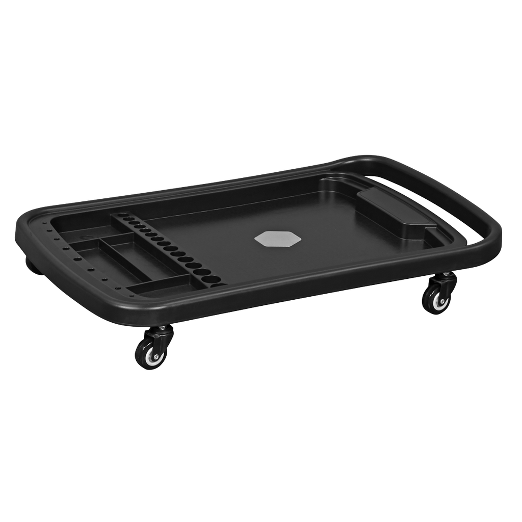 Adjustable-Height Mobile Workstation with Removable Top Tray