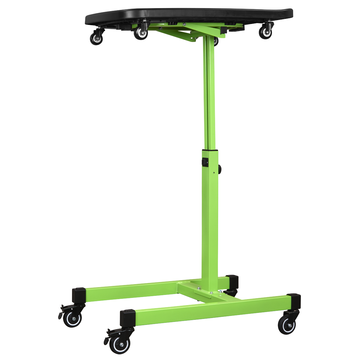 Adjustable-Height Mobile Workstation with Removable Top Tray