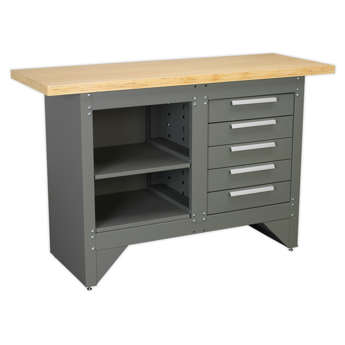 Heavy-Duty Workbench with 5 Drawers
