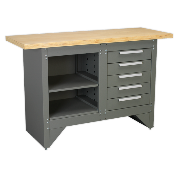 Heavy-Duty Workbench with 5 Drawers, 250kg Capacity (AP2030BB)