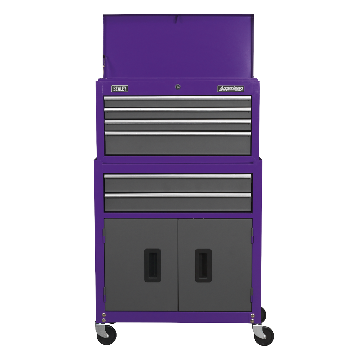 American PRO® Topchest & Rollcab Combination, 6 Drawer, Purple/Grey (AP2200BBCP)