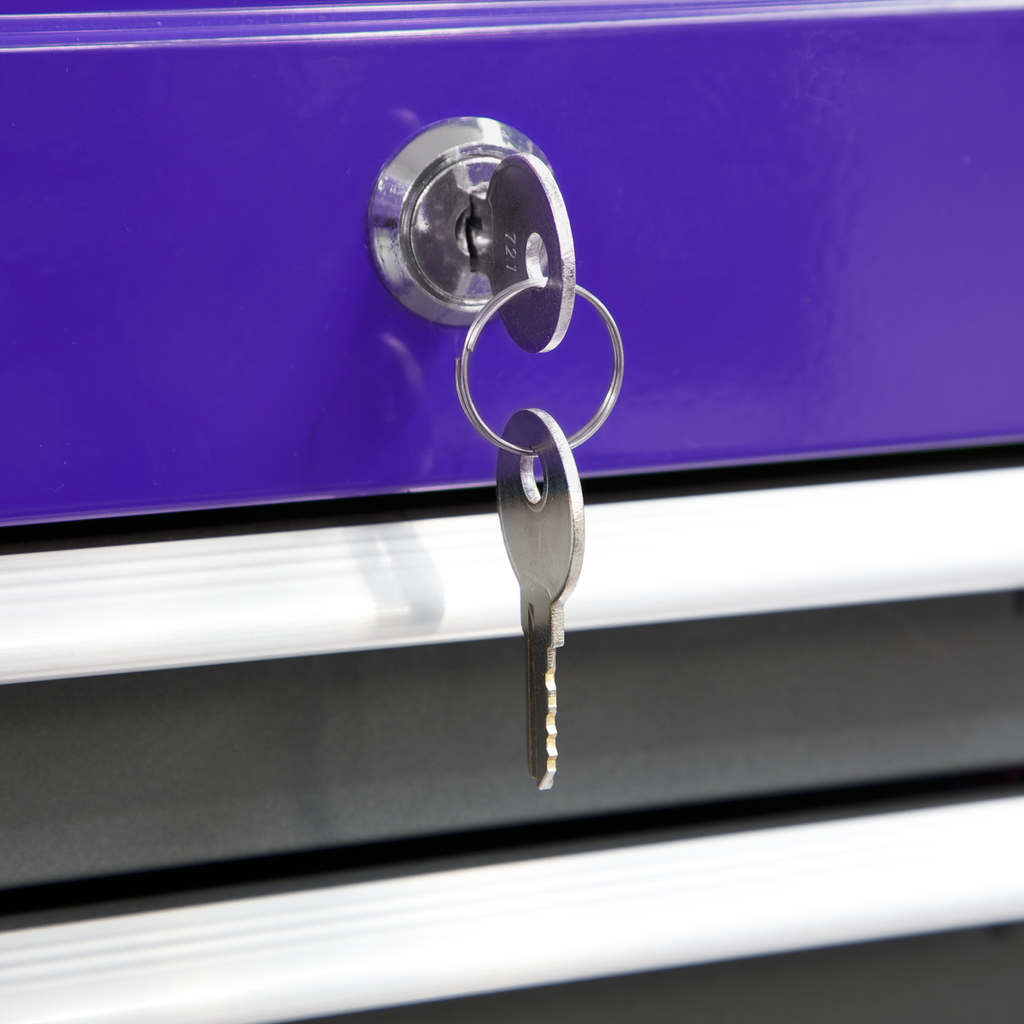 American PRO® Topchest, Mid-Box Tool Chest & Rollcab Stack 9 Drawer - Purple