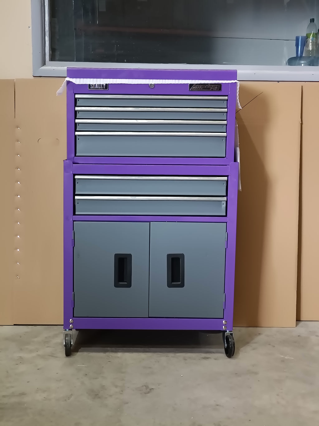 American PRO® Topchest & Rollcab Combination with Tool Kit, Purple/Grey (AP2200COMBOCP)