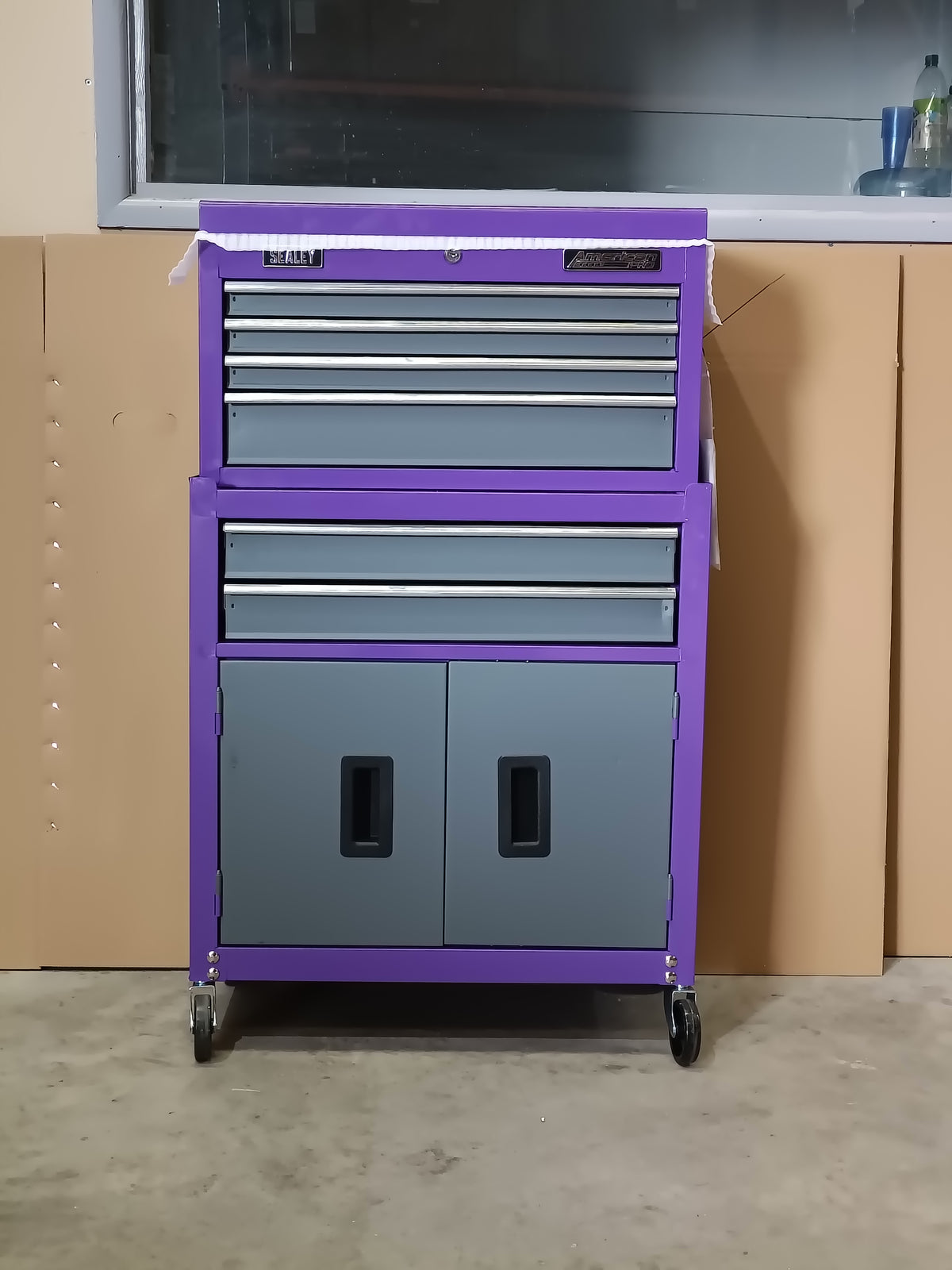 American PRO® Topchest & Rollcab Combination with Tool Kit, Purple/Grey (AP2200COMBOCP)