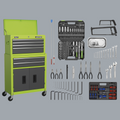 Sealey AP2200BBCOMBOHV American Pro Topchest & Rollcab Combination with 170 Piece Tool Kit, 6 Drawer, Green/Grey