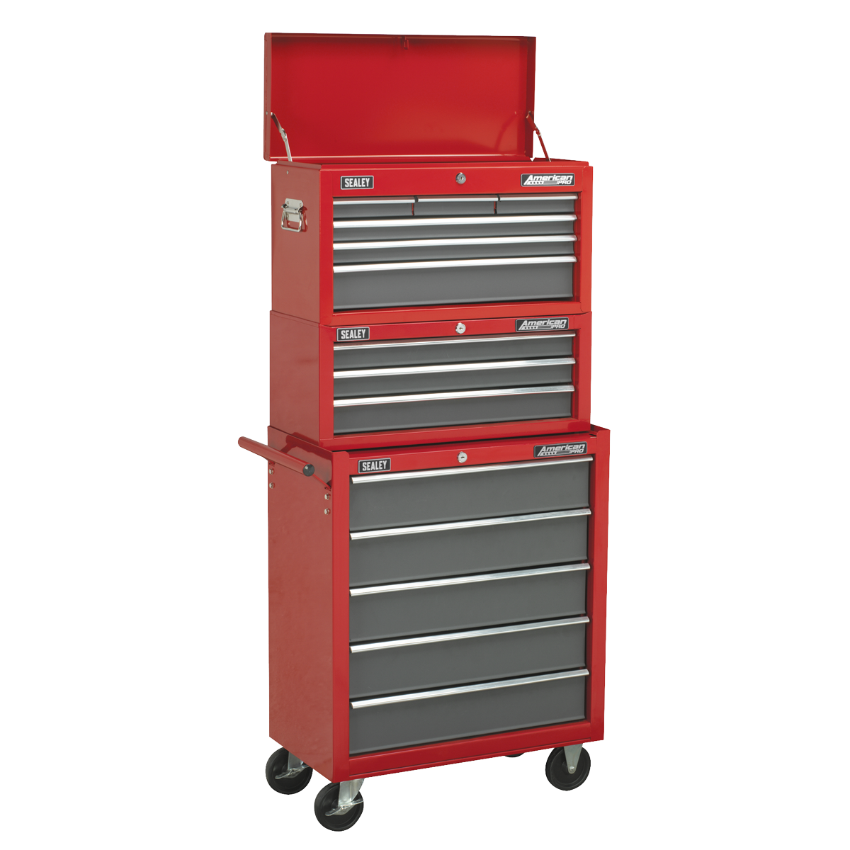 American PRO® Topchest, 6 Drawer, Red/Grey (AP2201BB)