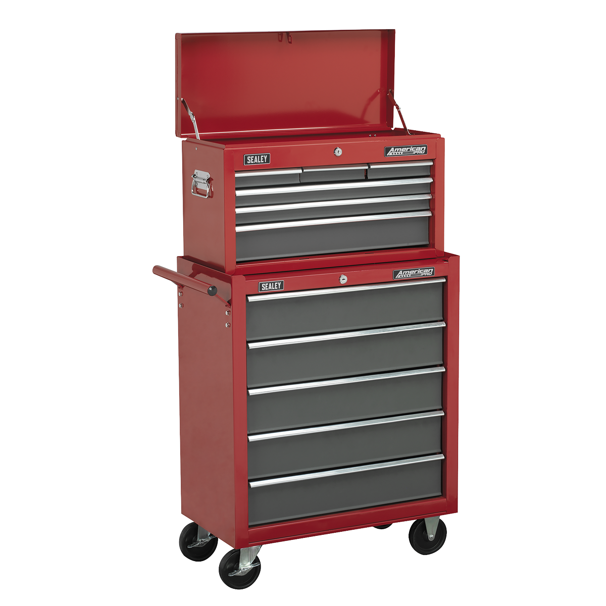 American PRO® Topchest, 6 Drawer, Red/Grey (AP2201BB)