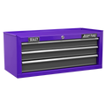 American PRO® Mid-Box Tool Chest, 3 Drawer, Purple/Grey (AP22309BBCP) (Factory Refurbished A)