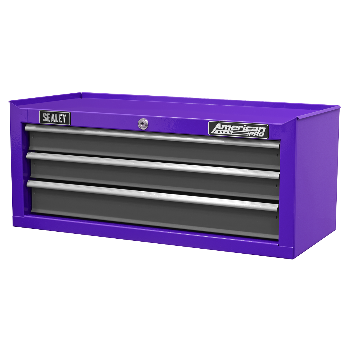 American PRO® Mid-Box Tool Chest, 3 Drawer, Purple/Grey (AP22309BBCP) (Factory Refurbished A)
