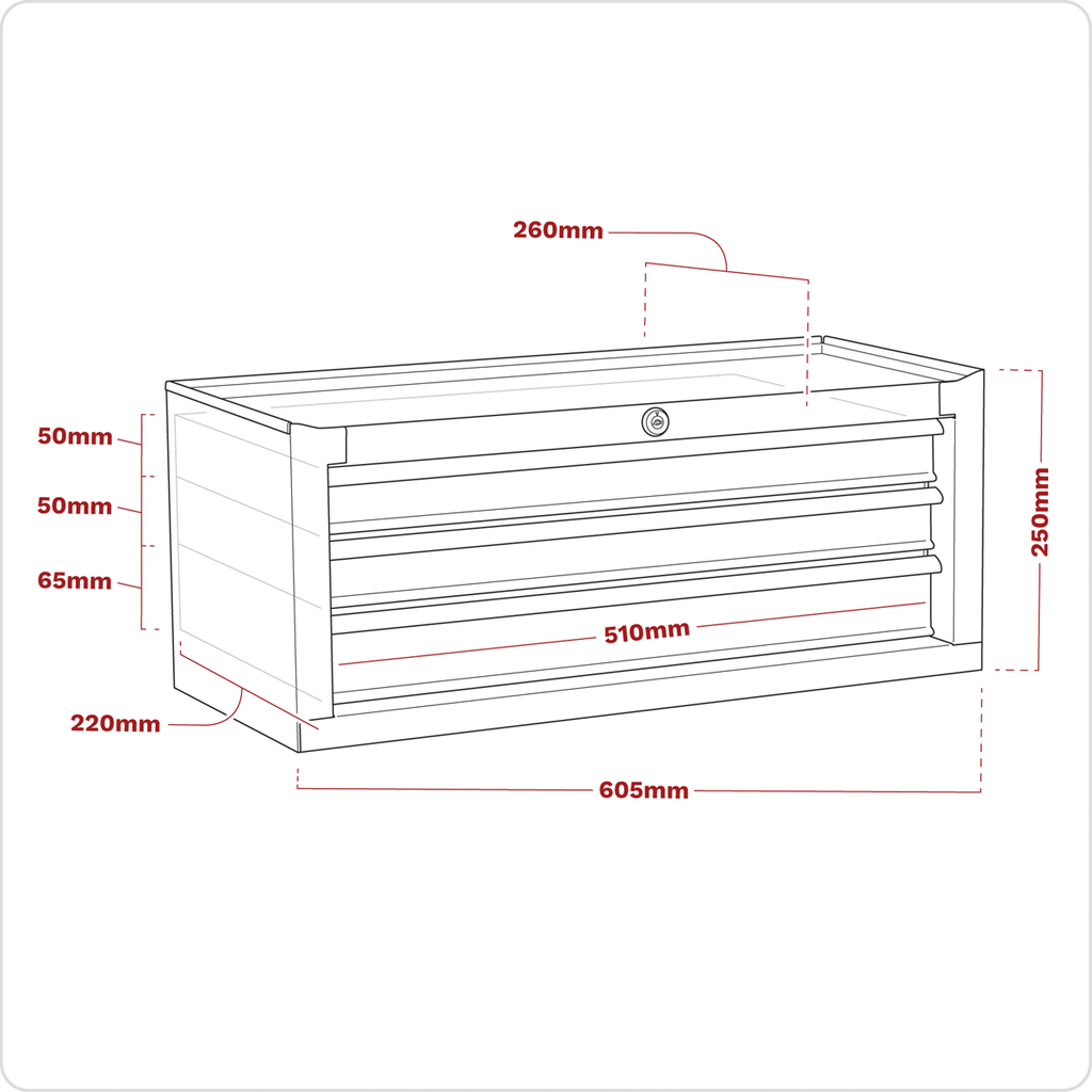 American PRO® Mid-Box Tool Chest, 3 Drawer, Purple/Grey (AP22309BBCP) (Factory Refurbished A)