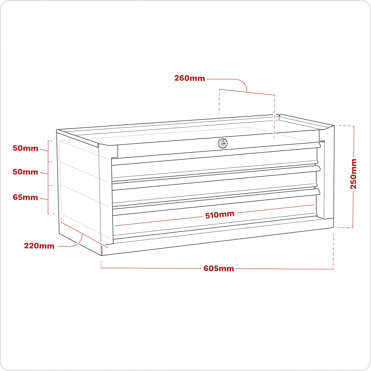 American PRO® Mid-Box Tool Chest, 3 Drawer, Purple/Grey (AP22309BBCP) (Factory Refurbished A)