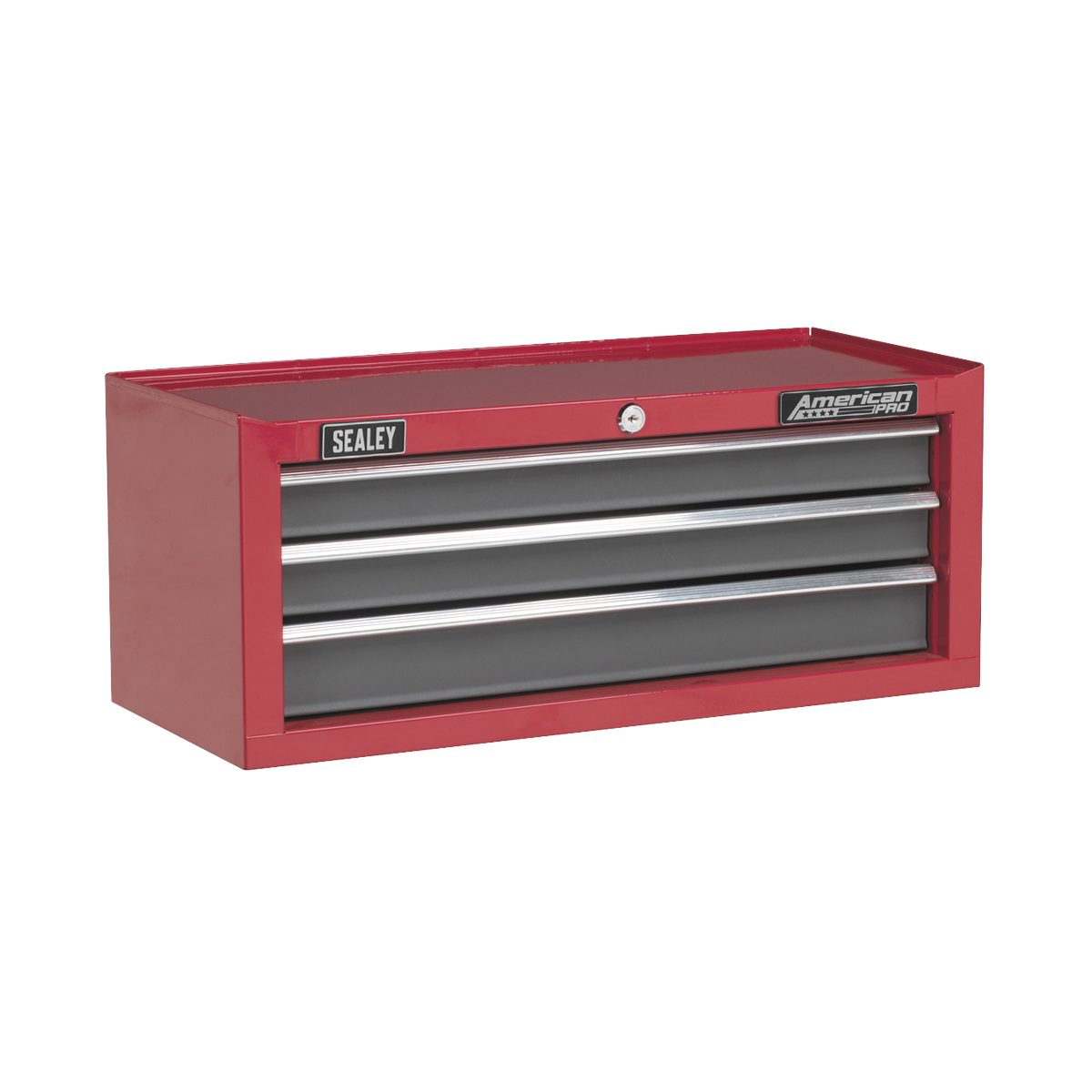 American PRO® Mid-Box Tool Chest, 3 Drawer, Red/Grey (AP22309BB)