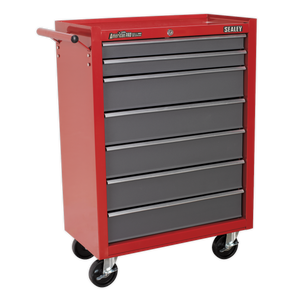 American PRO® Rollcab 7 Drawer - Red/Grey
