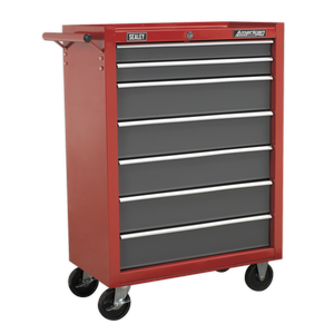 American PRO® Rollcab 7 Drawer - Red/Grey