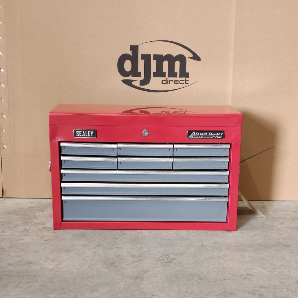 American PRO® Topchest, 9 Drawer, Red/Grey (AP22509BB) (Factory Refurbished C)