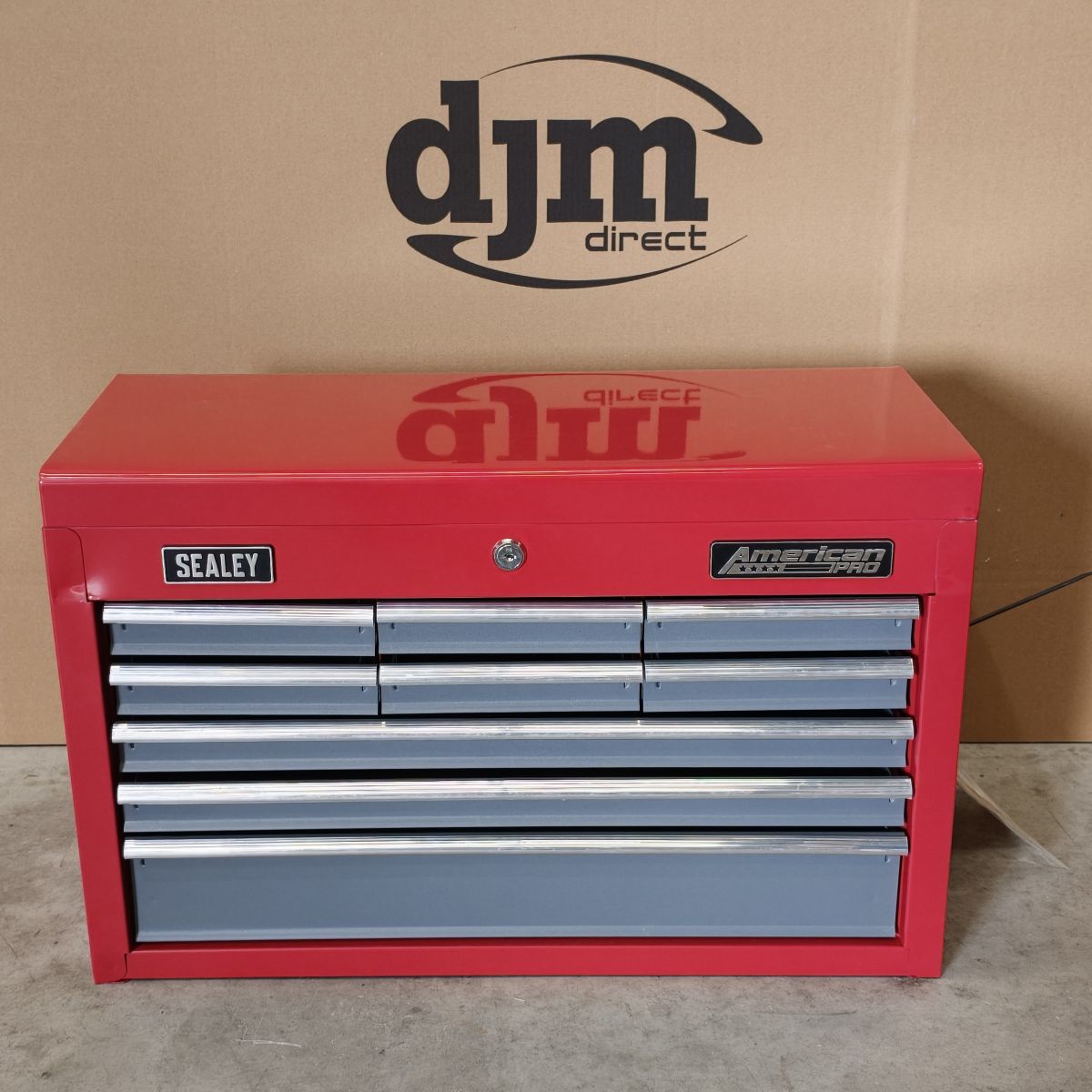 American PRO® Topchest, 9 Drawer, Red/Grey (AP22509BB) (Factory Refurbished C)