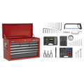 American PRO® Topchest 9 Drawer with 205pc Tool Kit - Red/Grey