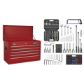 American PRO® Topchest 5 Drawer with 272pc Tool Kit - Red