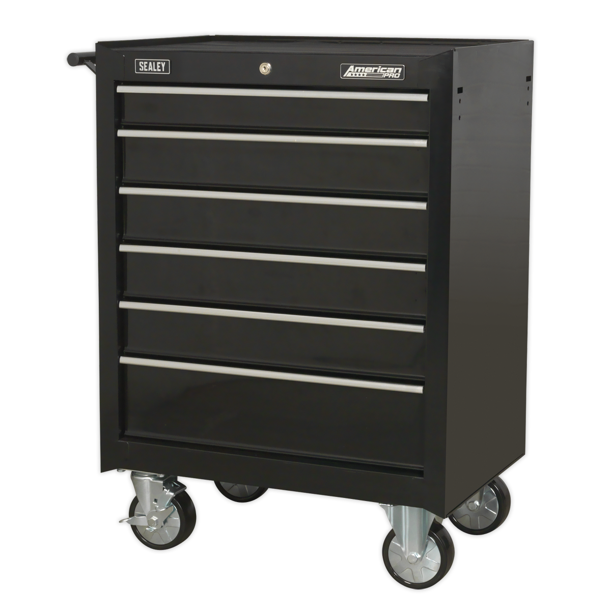 Sealey AP226B American Pro® Tool Storage Rollcab with Ball-Bearing Slides, 6 Drawer, Black