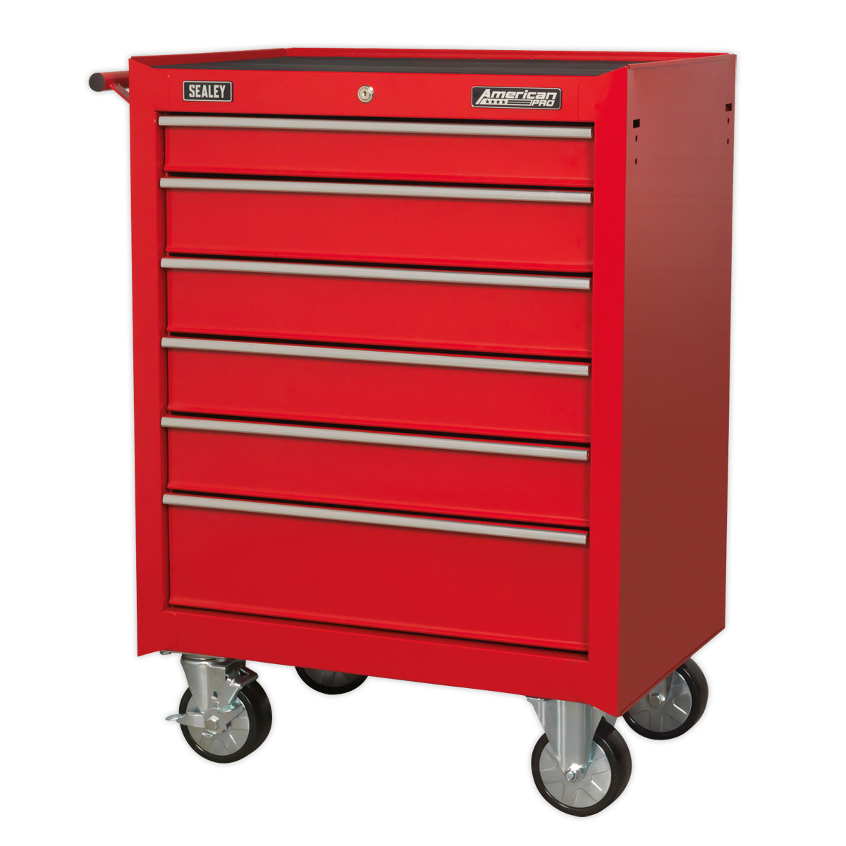 Sealey AP226 American Pro® Tool Storage Rollcab with Ball-Bearing Slides, 6 Drawer, Red