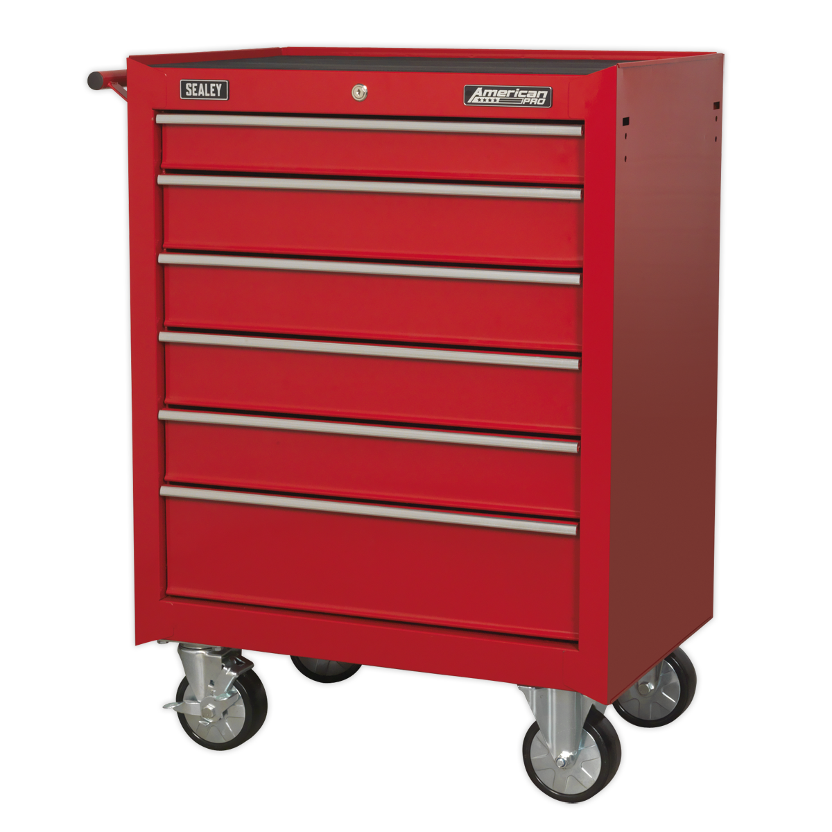 Sealey AP226 American Pro® Tool Storage Rollcab with Ball-Bearing Slides, 6 Drawer, Red