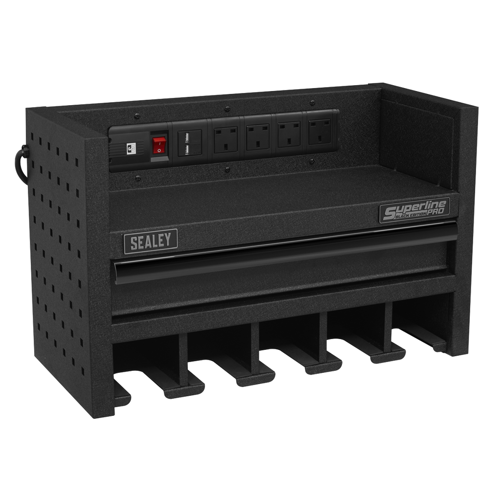 Superline PRO® Power Tool Storage Rack with Drawer & Power Bar (AP22SRBE)
