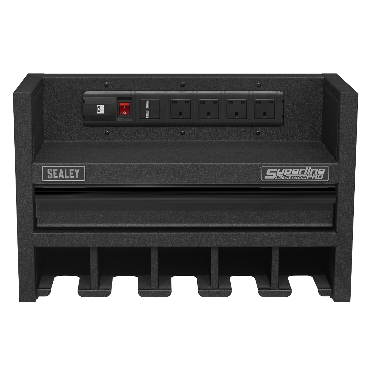 Superline PRO® Power Tool Storage Rack with Drawer & Power Bar (AP22SRBE)