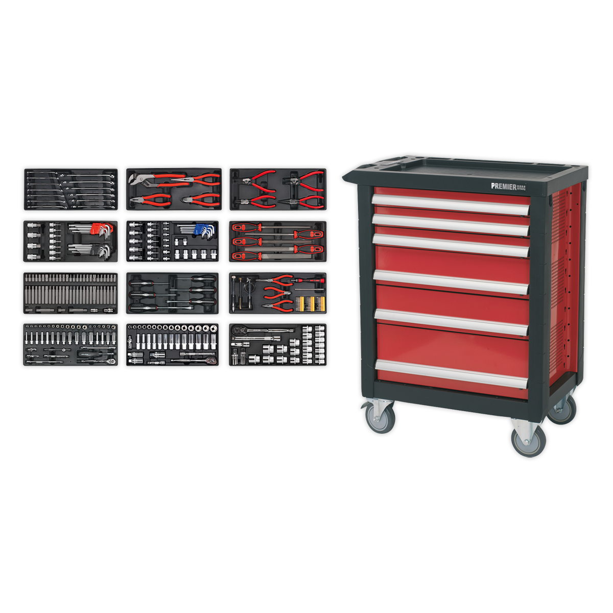 Premier™ Rollcab 6 Drawer with 298pc Tool Kit