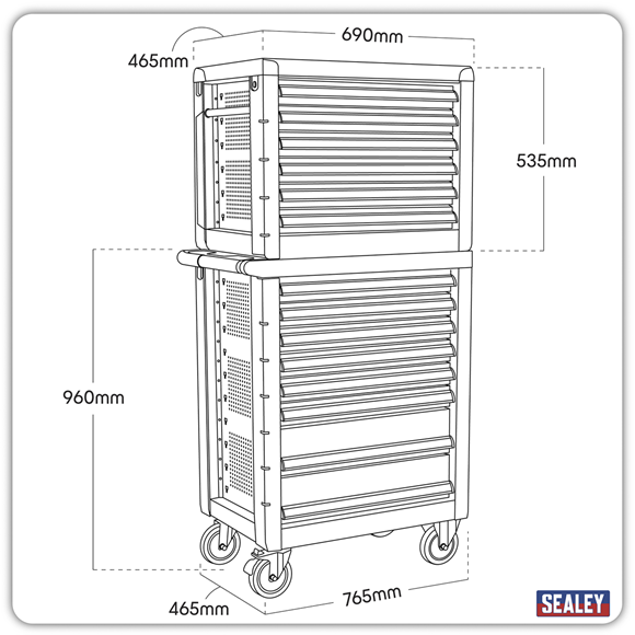 Premier™ Topchest & Rollcab Combination with Tool Kit, 14 Drawer (APTTC02)