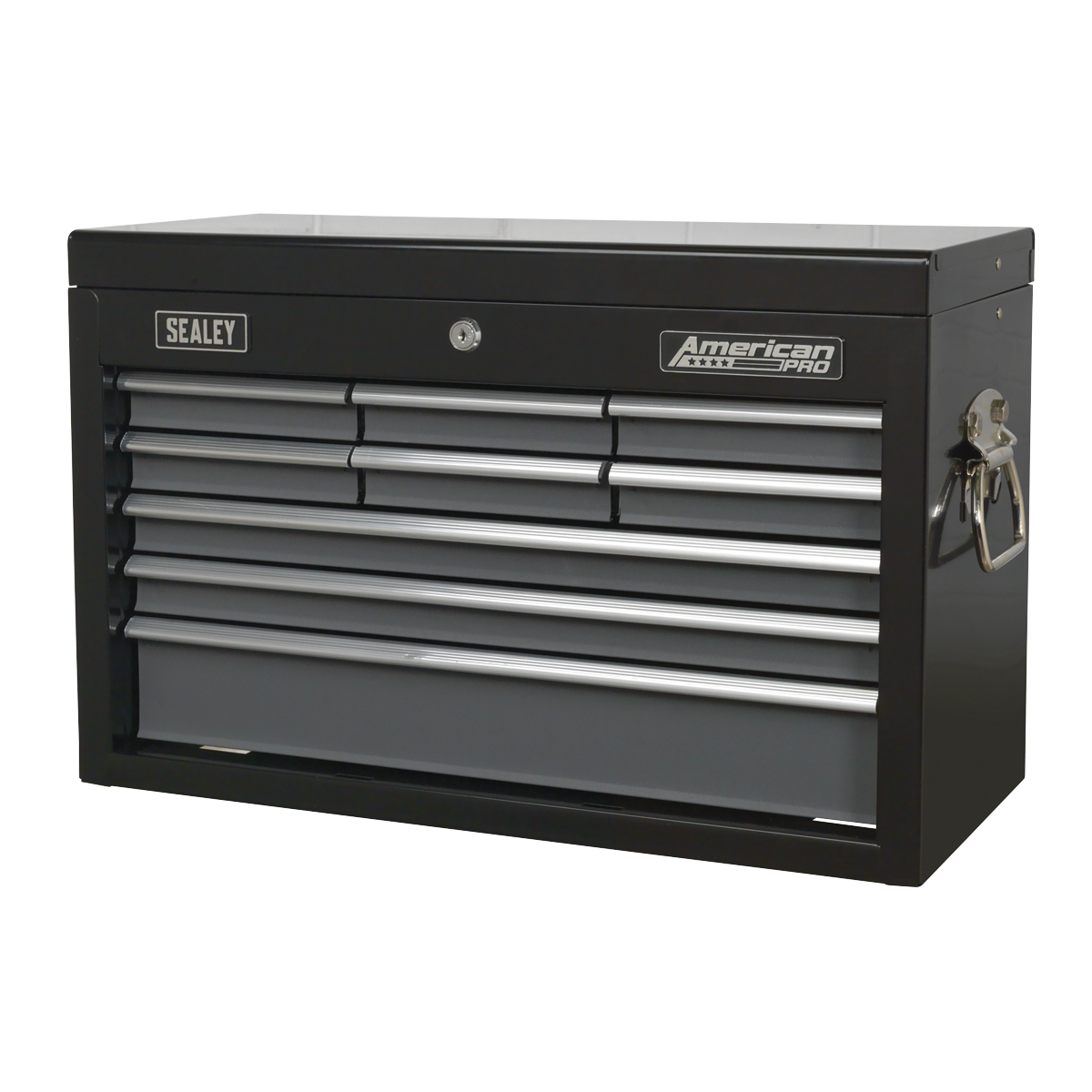American PRO® Topchest, 9 Drawer, Black/Grey (AP2509B)