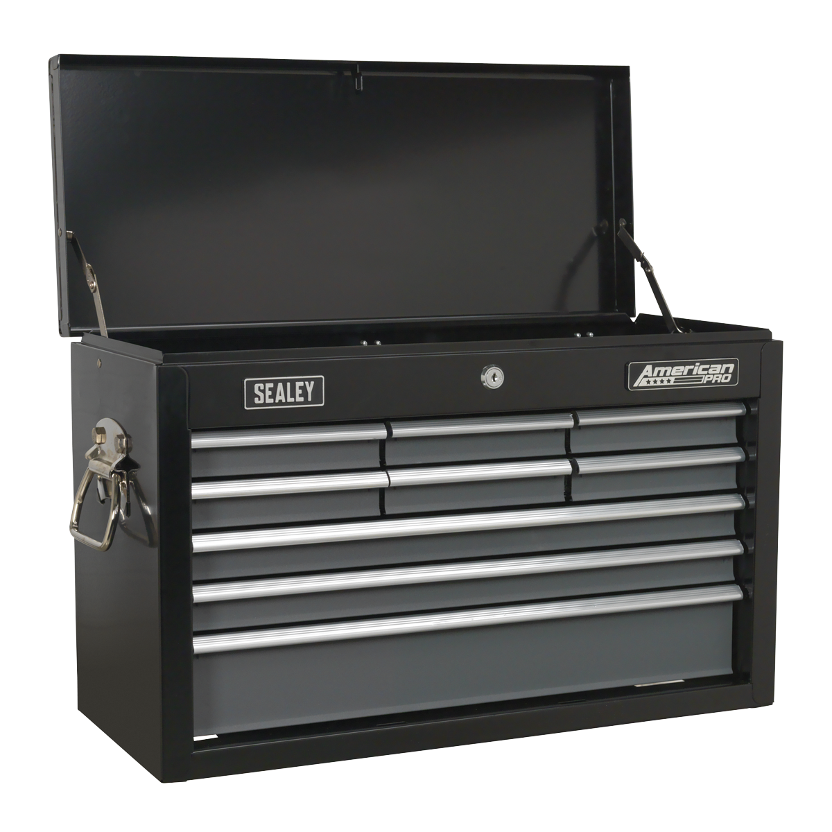 American PRO® Topchest, 9 Drawer, Black/Grey (AP2509B)