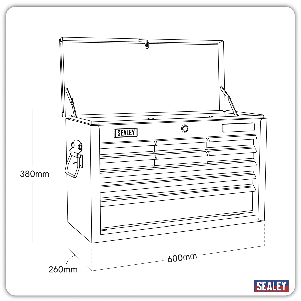 American PRO® Topchest, 9 Drawer, Black/Grey (AP2509B) (Factory Refurbished B)