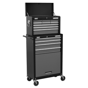 American PRO® Topchest & Rollcab Combination 13 Drawer - Black/Grey