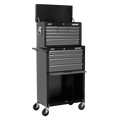 American PRO® Topchest & Rollcab Combination 13 Drawer - Black/Grey