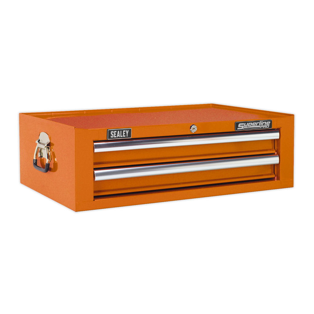 Superline PRO® Topchest, Mid-Box & Rollcab Combination, 14 Drawer, Orange (APSTACKTO)