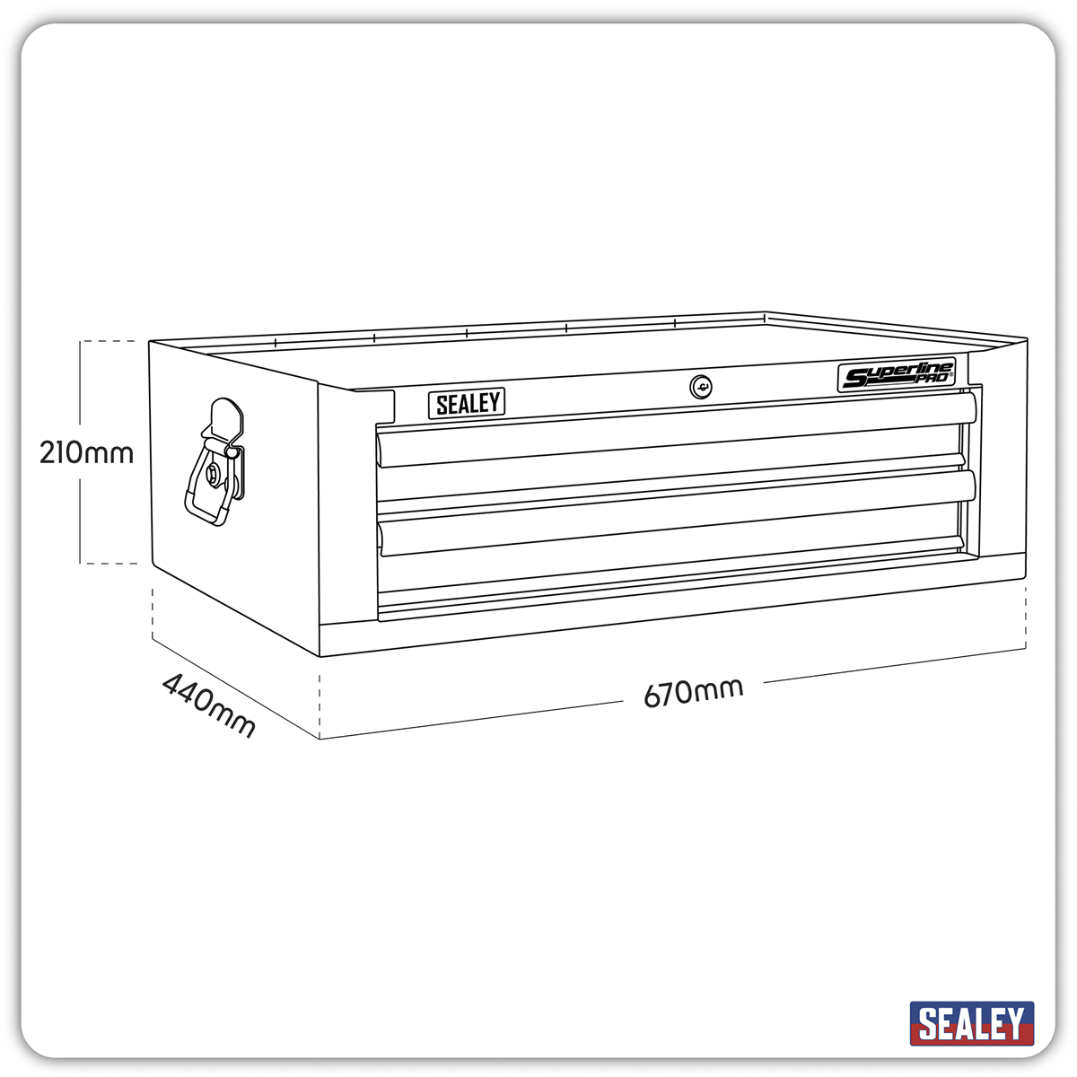 Superline PRO® Heavy-Duty Mid-Box Tool Chest, 2 Drawer, Khaki (AP26029TK)