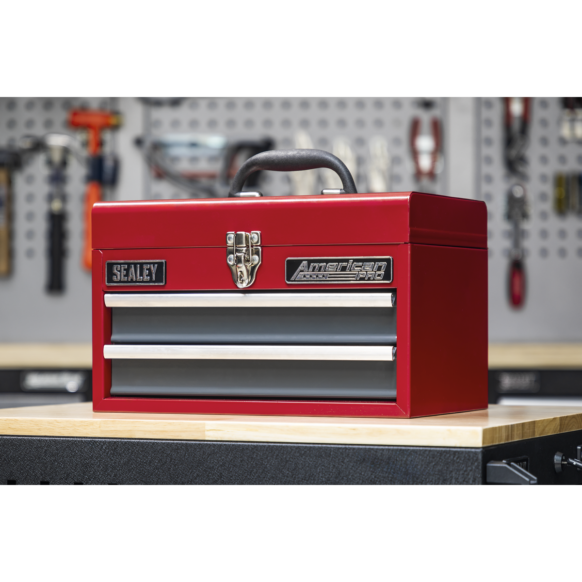 American PRO® Toolbox, 2 Drawer, Red/Grey (AP2602BB)