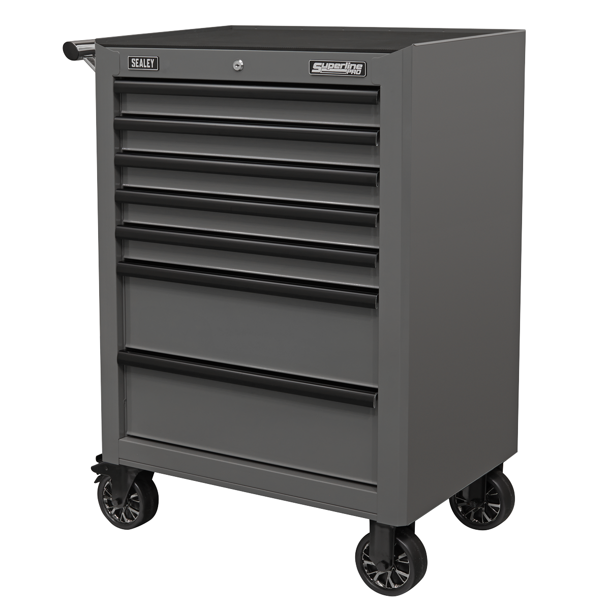Superline PRO® Rollcab 7 Drawer - Grey/Black